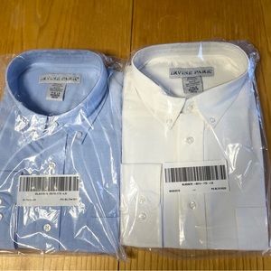 2- 17.5neck 34/35sleeve Irvine Park Oxford casual/dress Wrinkle Resistant Shirts